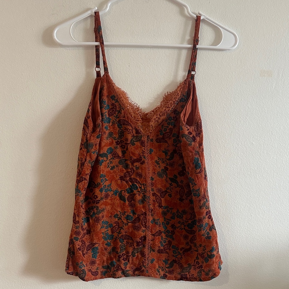 Idyllwind Terracotta Floral Lace Camisole -Preloved